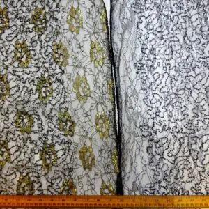 Lace Fabric Sequin And Foil Texan Sun Rose Black