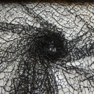 Lace Fabric Spider Mesh Black/Silver