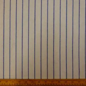 Linen Blend Fabric Portsmouth Stripe Natural/Blue