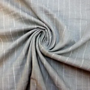 Linen Mix Fabric Suiting Herringbone Stripe Grey