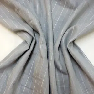 Linen Mix Fabric Suiting Herringbone Stripe Grey