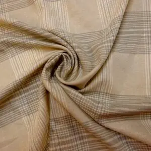 Linen Mix Fabric Suiting Badminton Checks Natural Grey