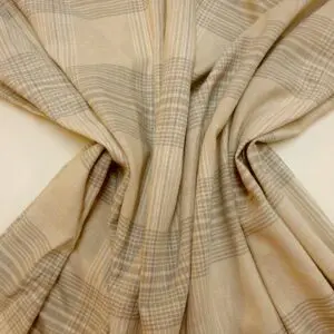 Linen Mix Fabric Suiting Badminton Checks Natural Grey