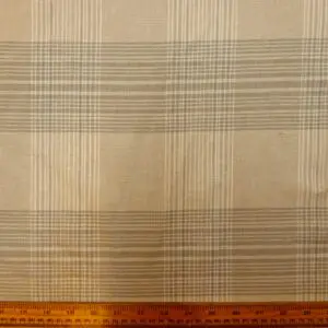 Linen Mix Fabric Suiting Badminton Checks Natural Grey