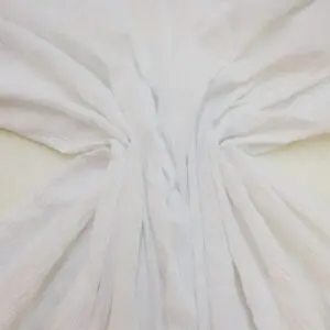 Cotton Fabric Big Seersucker White