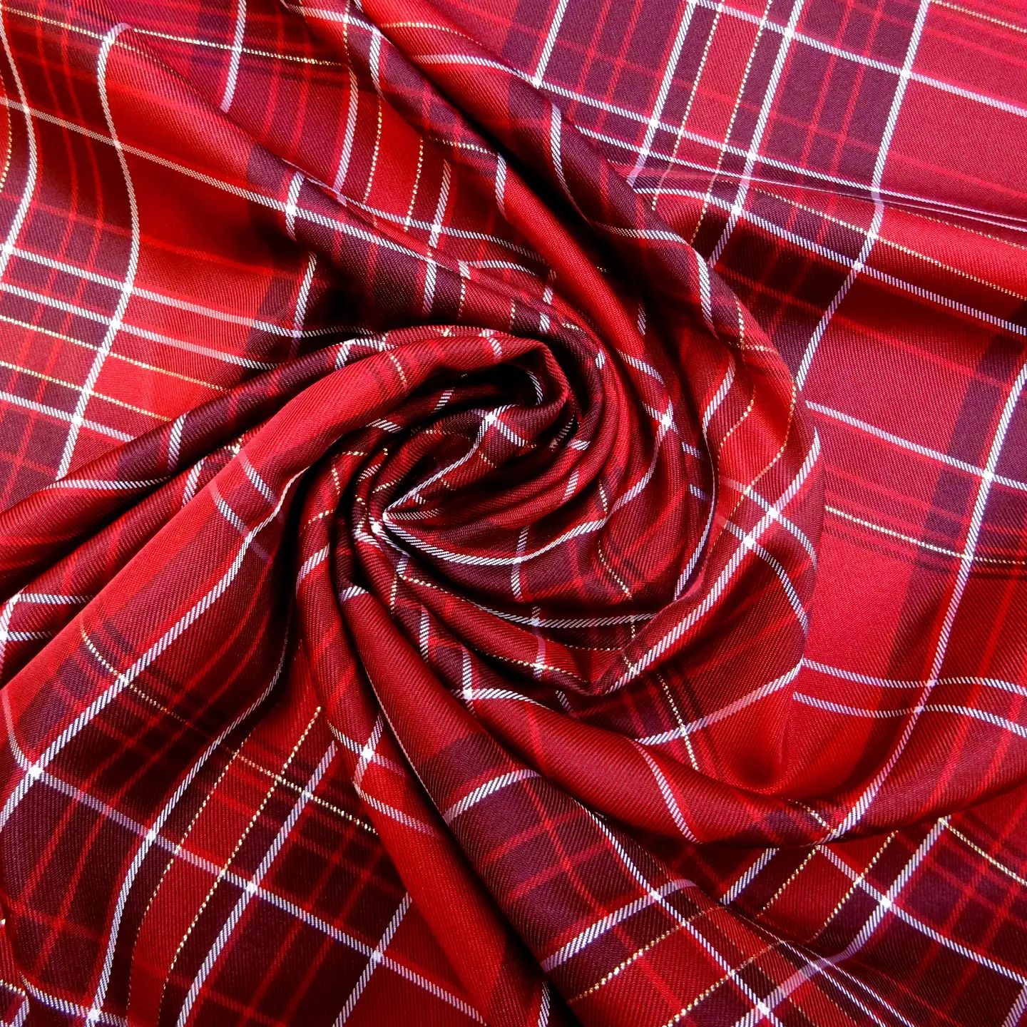 Suiting Fabric Tartan With Gold Thread Mrs Noo Red
