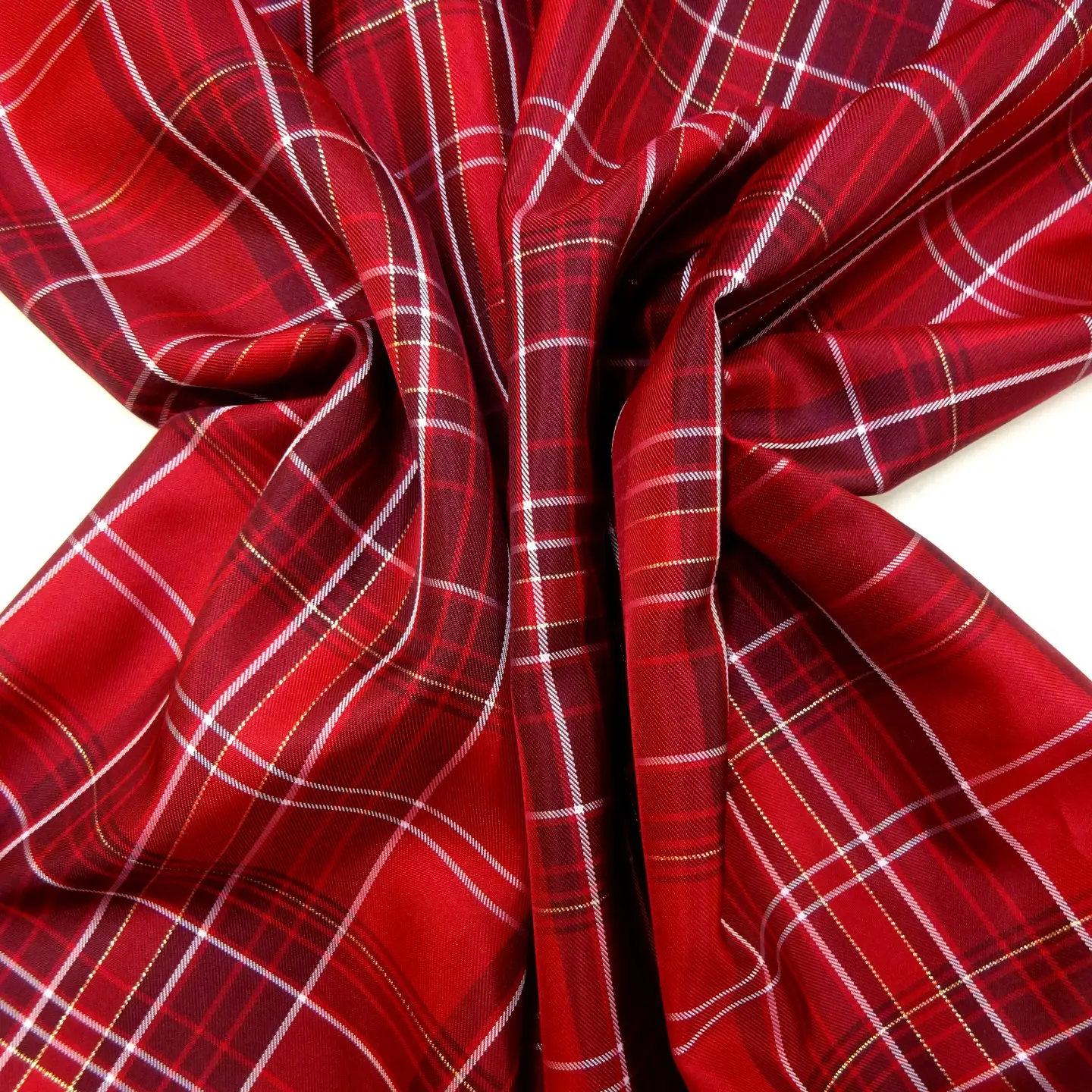 Suiting Fabric Tartan With Gold Thread Mrs Noo Red