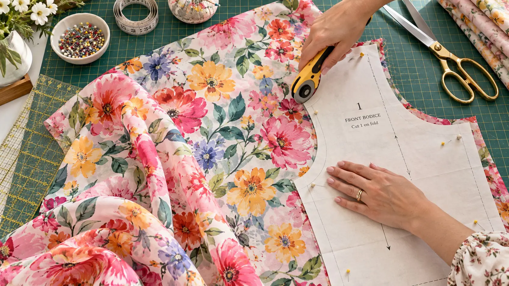 Cutting slippery fabric