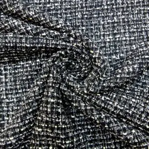 Suiting Fabric Bouclé Faux Chanel Sloan Ranger Cream Black