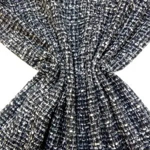 Suiting Fabric Bouclé Faux Chanel Sloan Ranger Cream Black