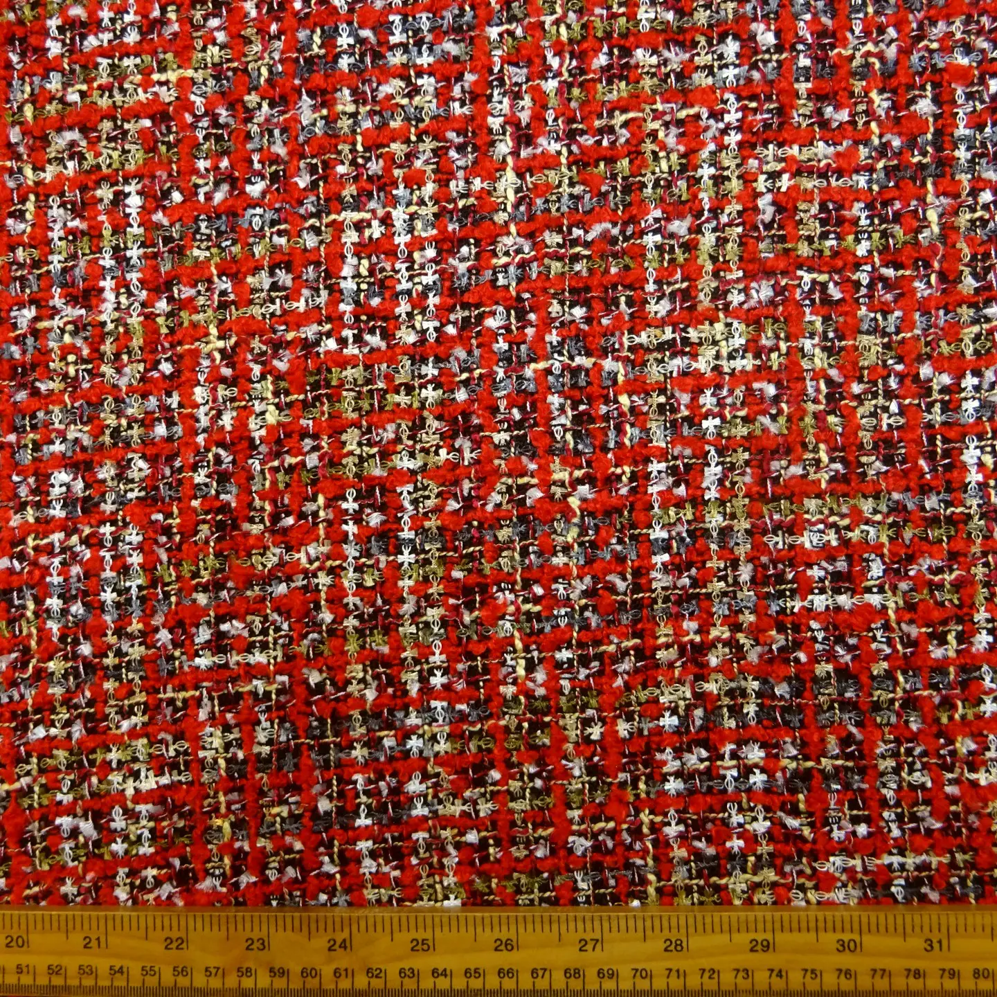 Suiting Fabric Bouclé Faux Chanel Sloan Ranger Red