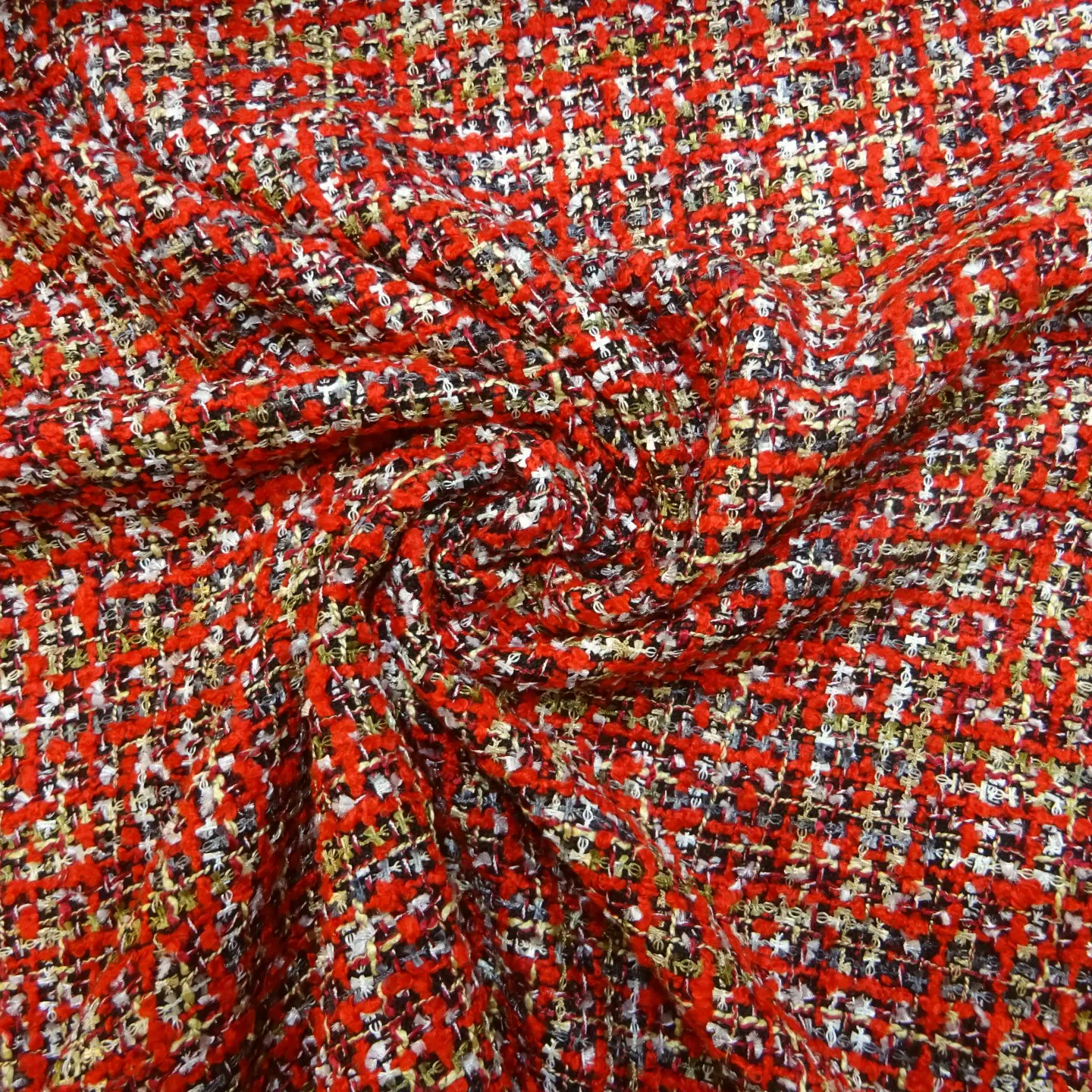 Suiting Fabric Bouclé Faux Chanel Sloan Ranger Red