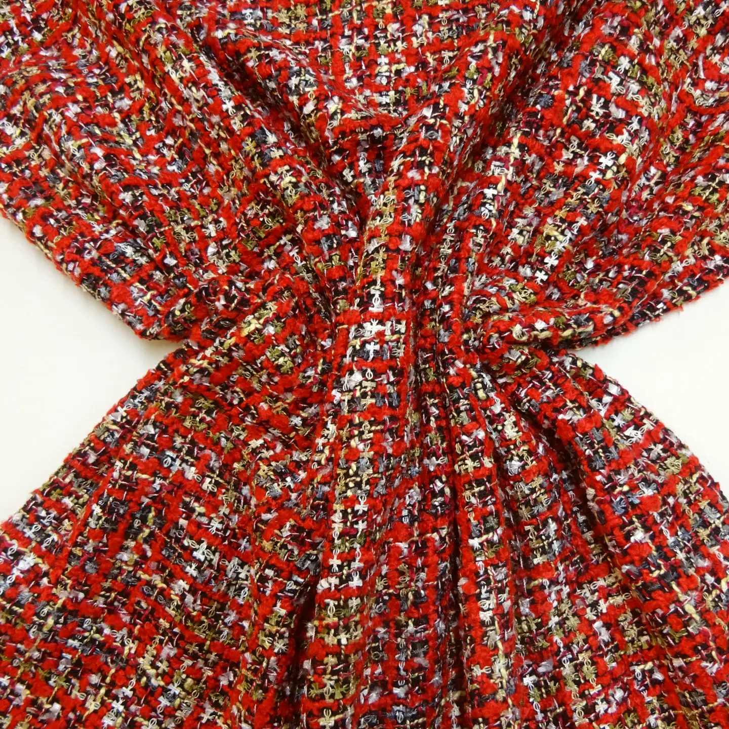 Suiting Fabric Bouclé Faux Chanel Sloan Ranger Red