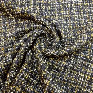 Suiting Fabric Bouclé Faux Chanel Sloan Ranger Mustard Black