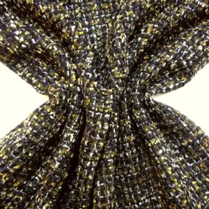 Suiting Fabric Bouclé Faux Chanel Sloan Ranger Mustard Black