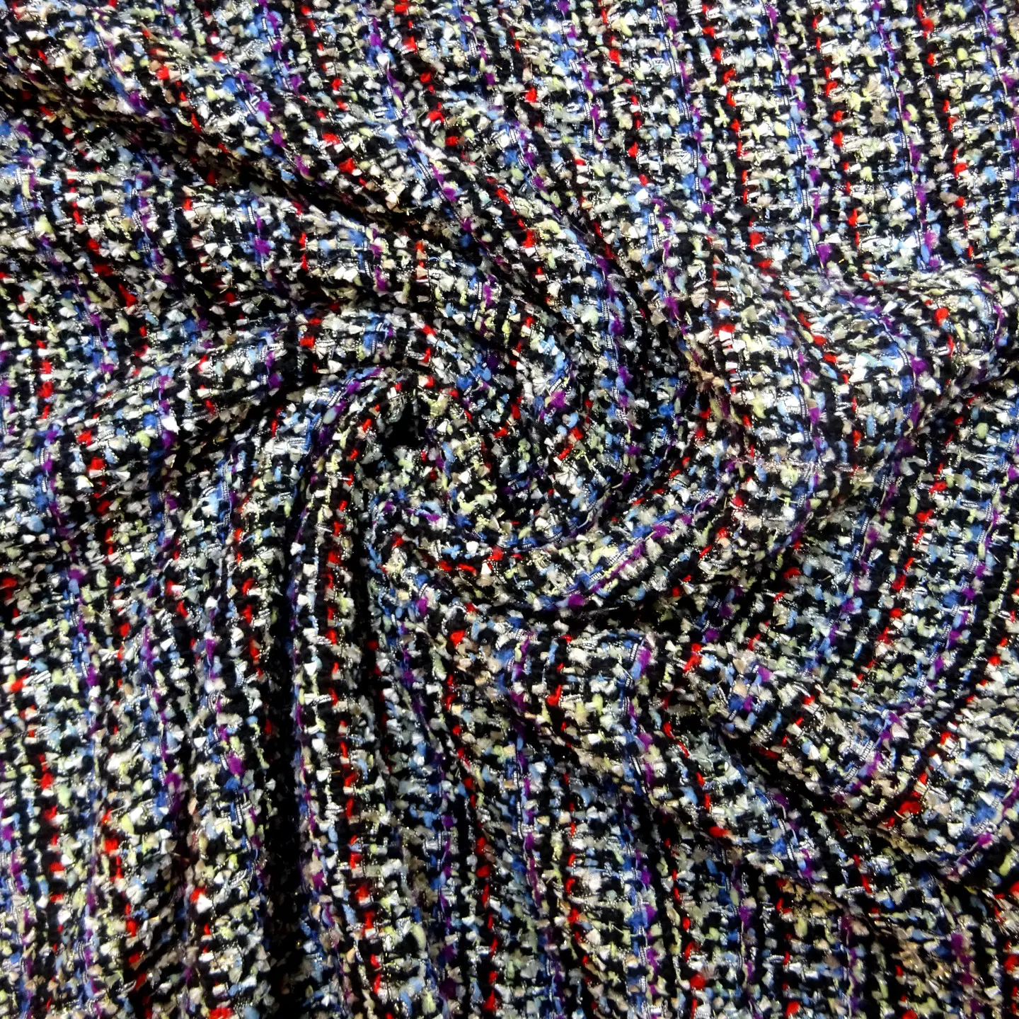 Suiting Fabric Bouclé Faux Chanel Sloan Ranger Purple Black