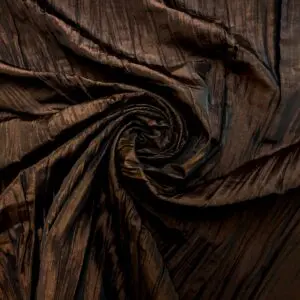 Taffeta Fabric Pleated Creased Brown Shot Copper