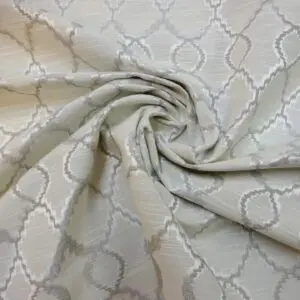 Curtain Fabric Opel Trellis Silver/Ivory