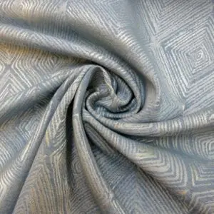 Curtain Fabric Diamond Prisms Denim/Silver