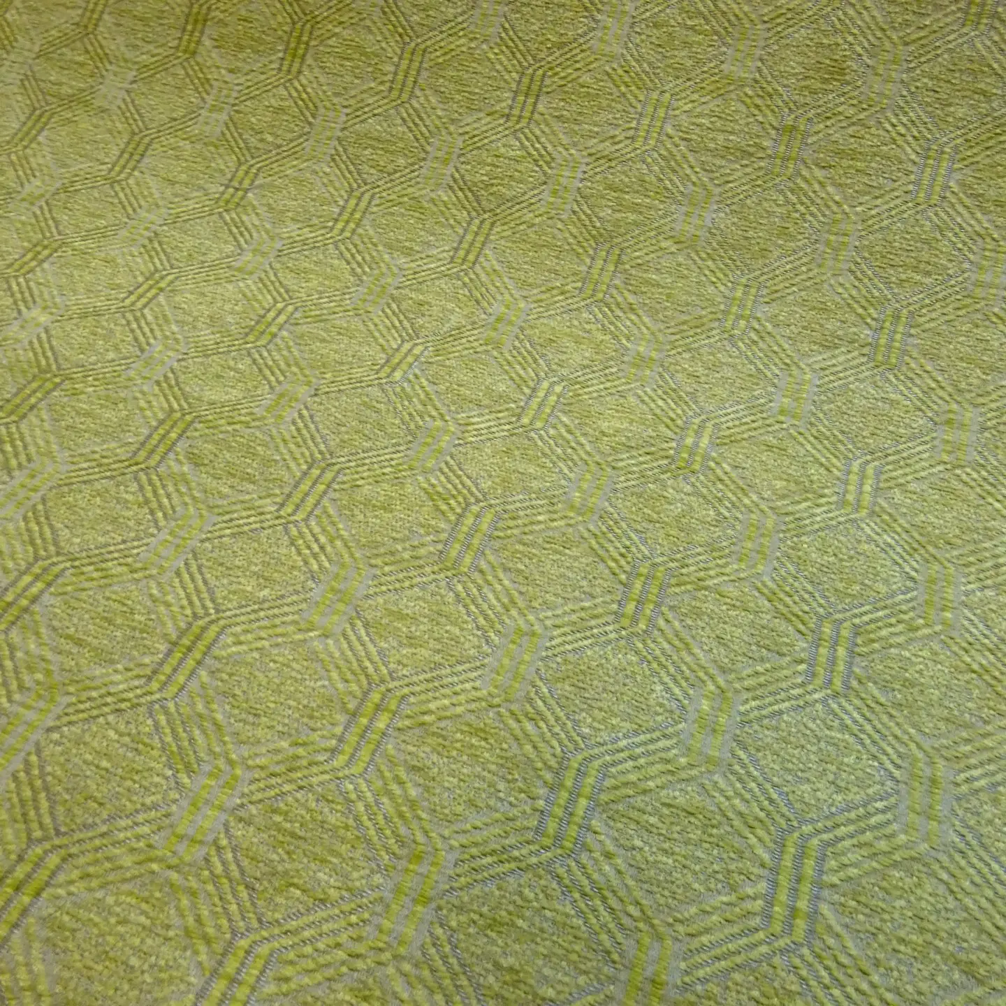 Curtain Fabric Upholstery Fine Chenille Block Busters Apple Green