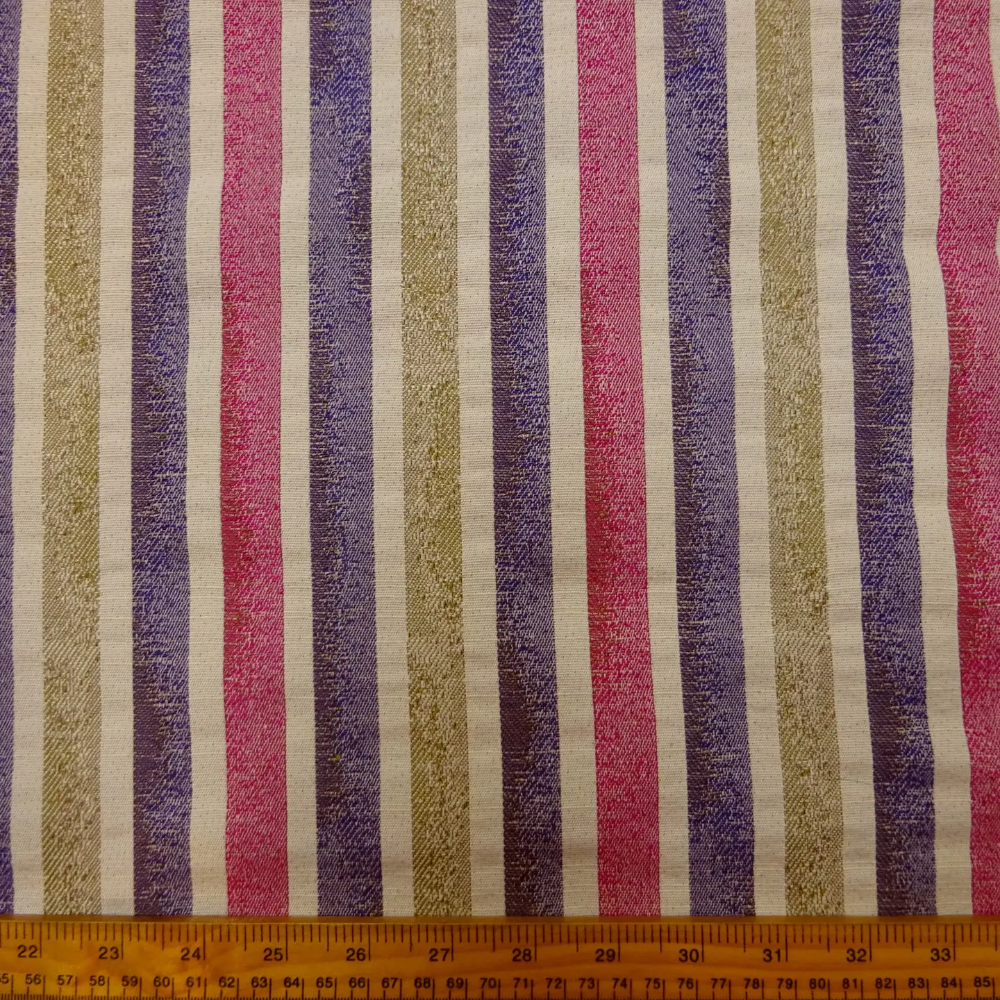 Curtain Fabric Carnival Stripes Cerise Purple