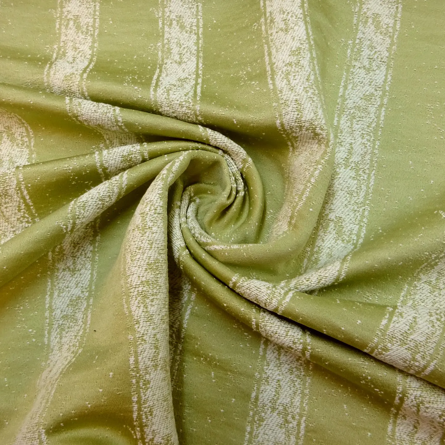 Curtain Fabric Victorian Stripes Soft Lime