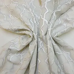 Curtain Fabric Beaumont Moroccan Lattice Ivory/Grey