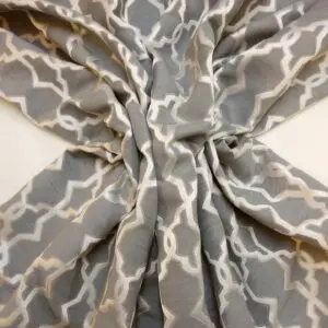 Curtain Fabric Beaumont Moroccan Lattice Dark Grey/Silver