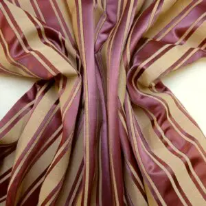 Curtain Fabric Beaumont Oxford Stripe Plum/Beige