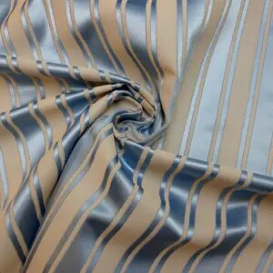 Curtain Fabric Beaumont Oxford Stripe Sky Blue/Stone