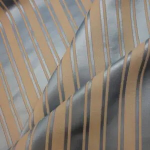 Curtain Fabric Beaumont Oxford Stripe Sky Blue/Stone