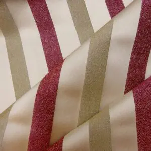 Curtain Fabric Beaumont Danish Stripe Claret/Beige