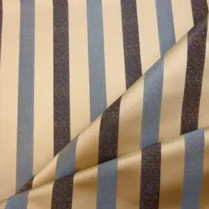 Curtain Fabric Beaumont Danish Stripe Saxe Blue/Grey/Indigo