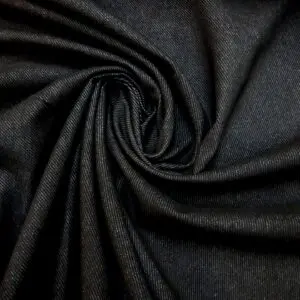Denim Fabric Flocked Twill Weave Black