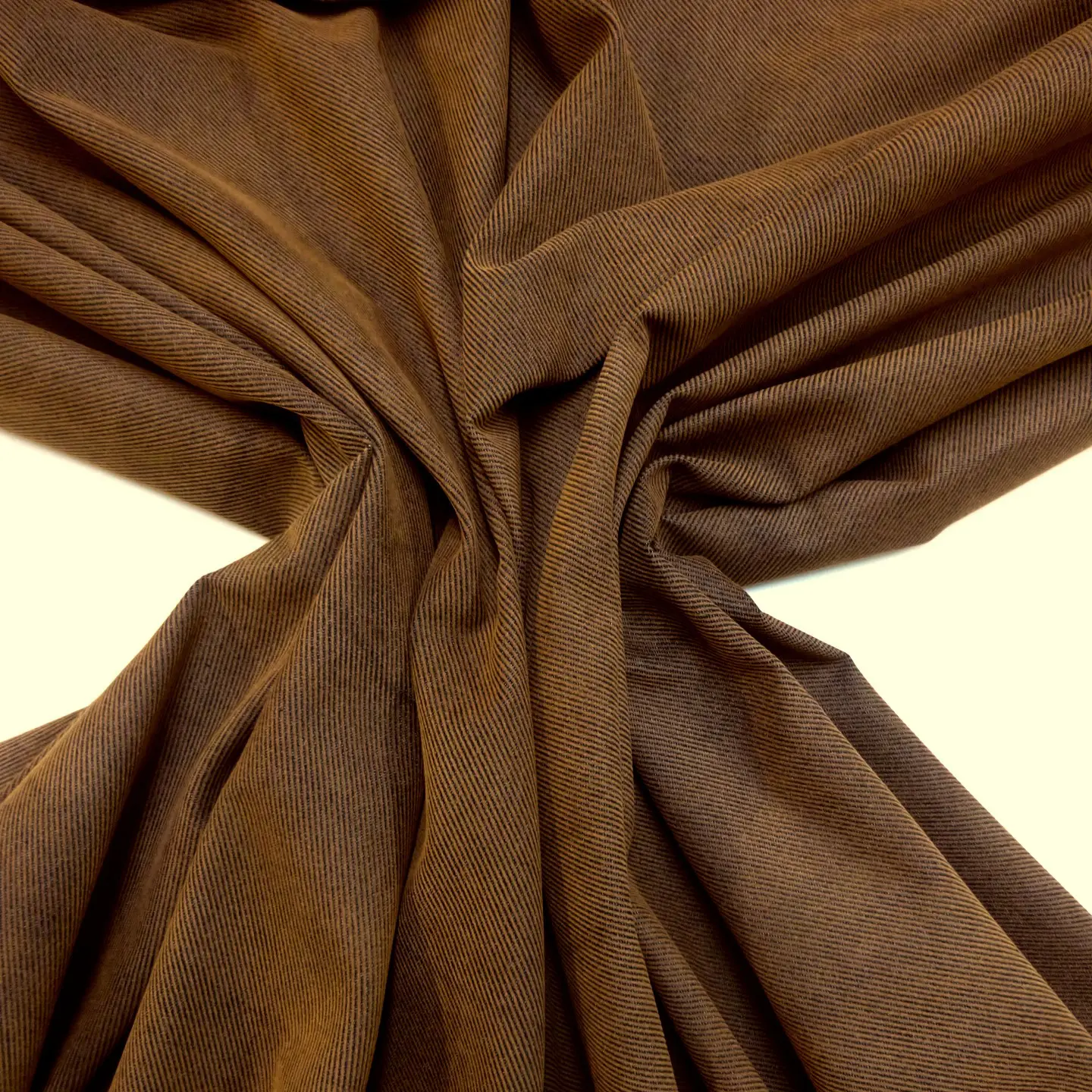 Denim Fabric Flocked Twill Weave Caramel