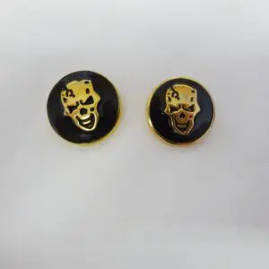 Skull Buttons Black Gold Code 596