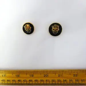 Skull Buttons Black Gold Code 596