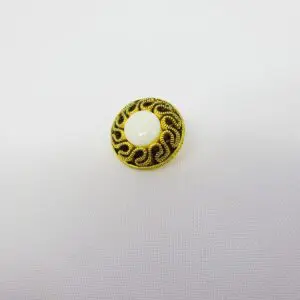 Button 18mm Shanked Sun Gold White Code Jam
