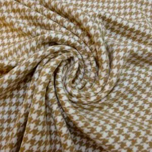 Jacketing Fabric Hounds Tooth Caramel Creams