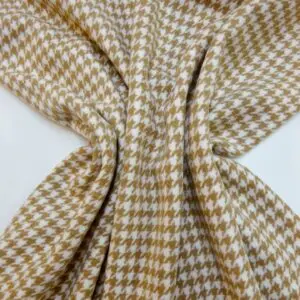 Jacketing Fabric Hounds Tooth Caramel Creams