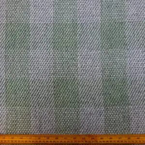 Jacketing Fabric Watercress Checks Green Ivory