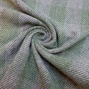 Jacketing Fabric Watercress Checks Green Ivory