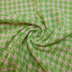Jacketing Fabric Dog Tooth Lime Ivory