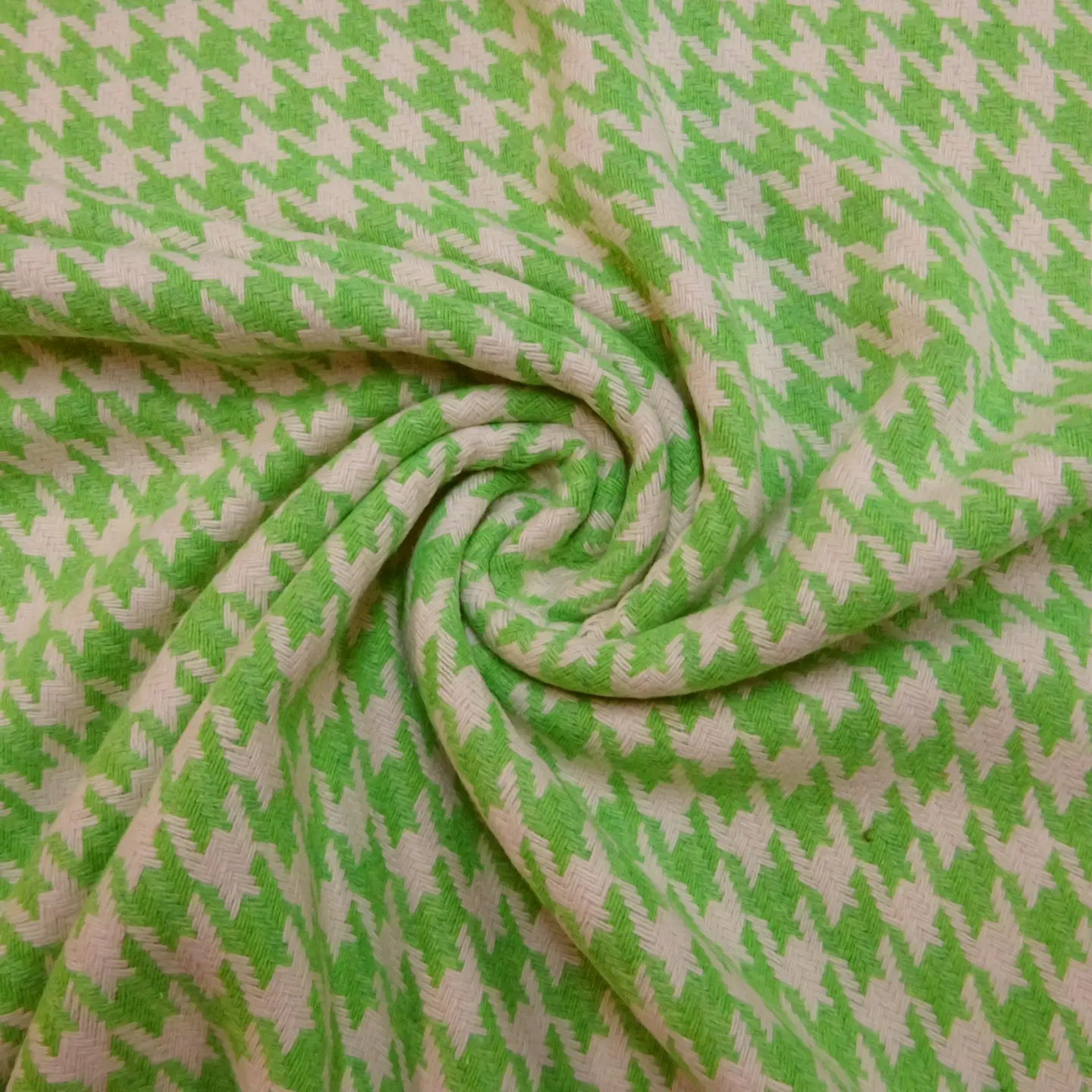 Jacketing Fabric Dog Tooth Lime Ivory