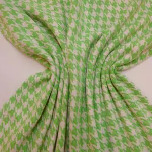 Jacketing Fabric Dog Tooth Lime Ivory