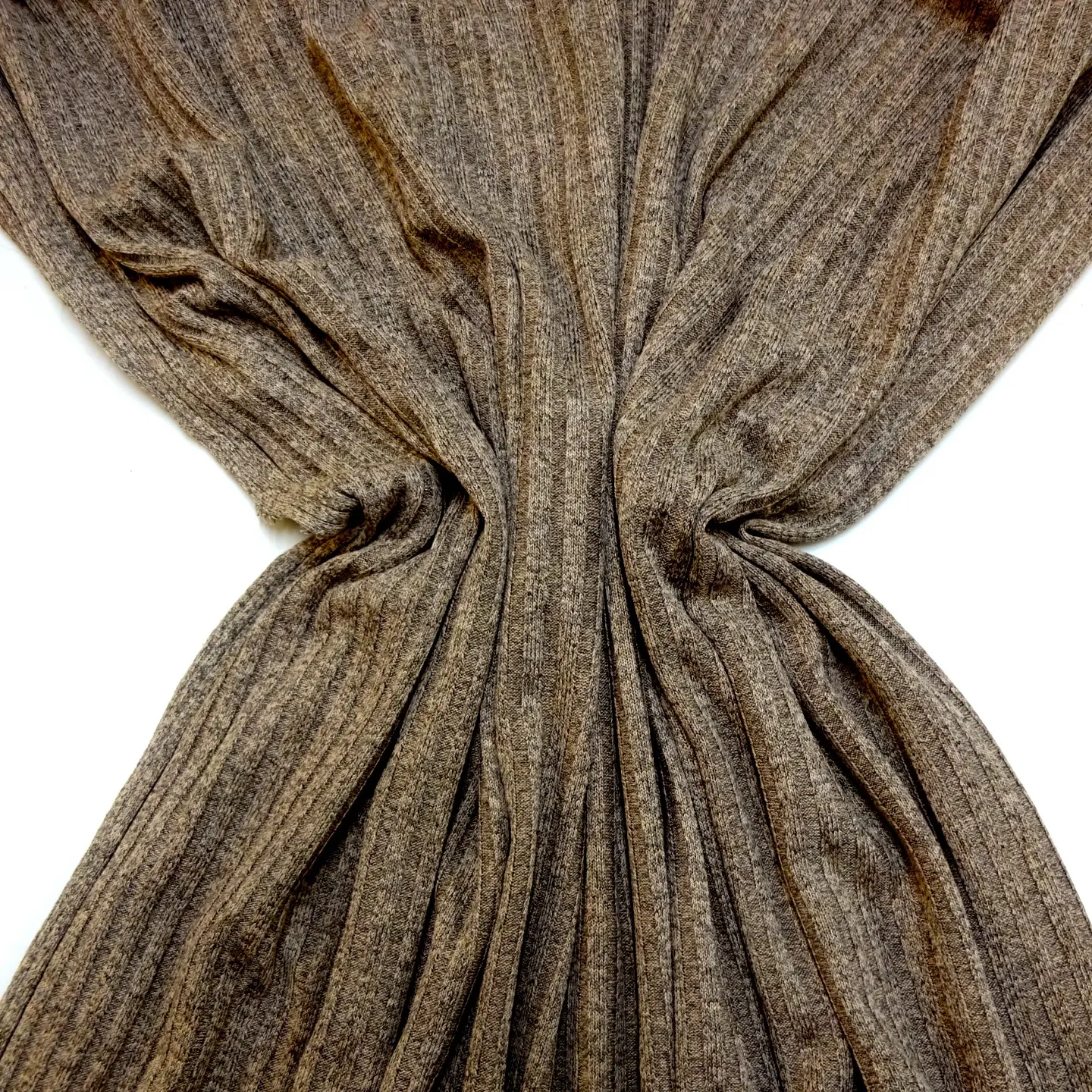 Jersey Fabric Ribbed Knit Marl Whole Grain Mustard