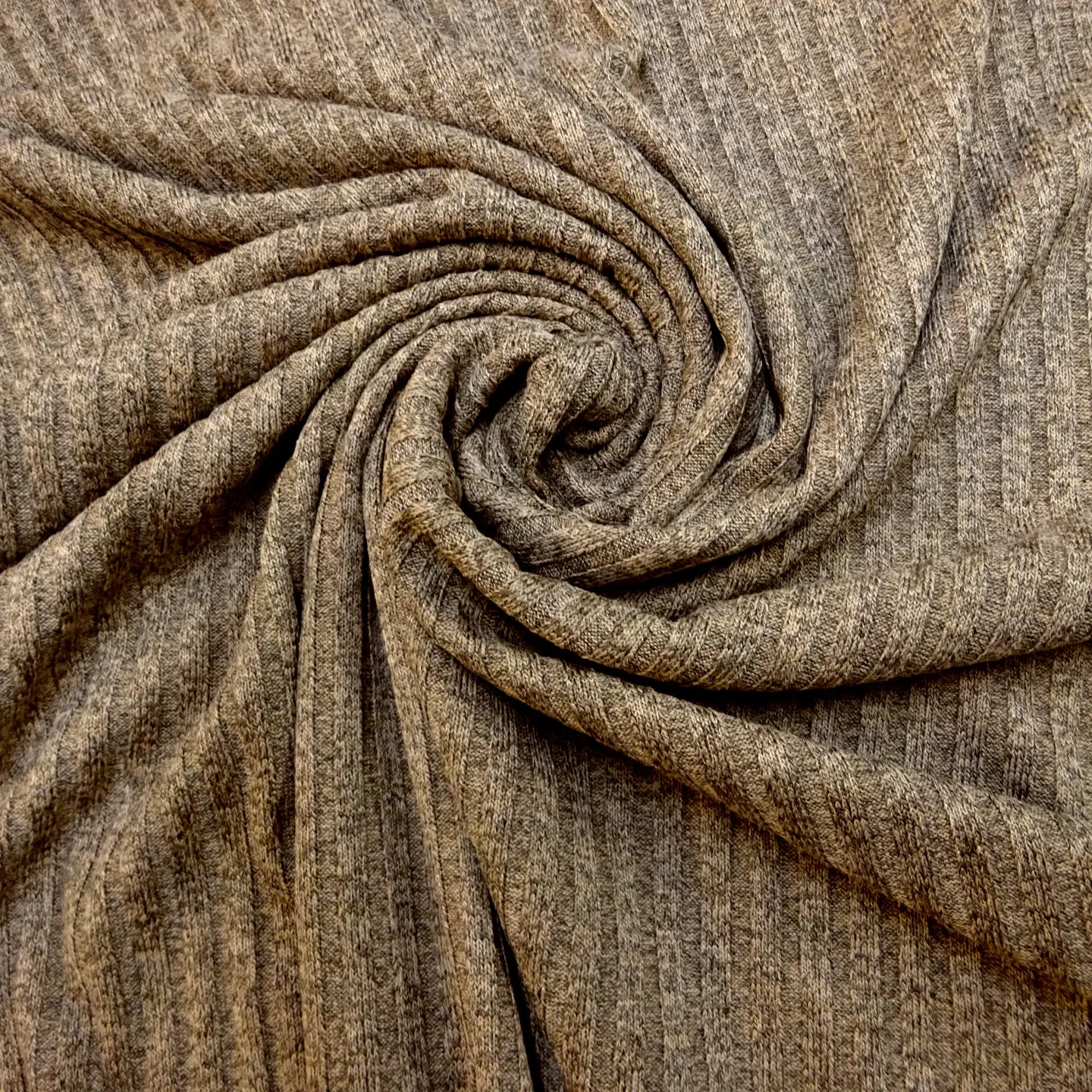 Jersey Fabric Ribbed Knit Marl Whole Grain Mustard