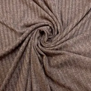 Jersey Fabric Ribbed Knit Marl Salmon Mousse