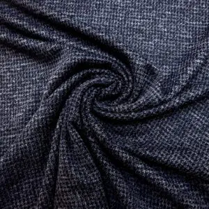 Jersey Fabric Ponte Roma Skirt Weight Dog Tooth Slate Grey