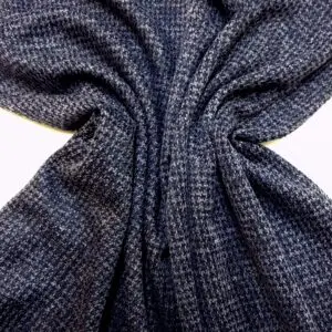 Jersey Fabric Ponte Roma Skirt Weight Dog Tooth Slate Grey